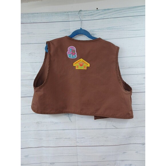 Vtg Girl Scouts Circle T Council Green Vest With Patches #4015 Sz L - Picture 5 of 10
